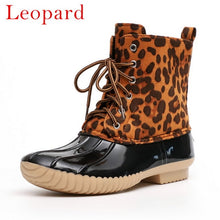 Load image into Gallery viewer, Leopard Duck Boots for Women
