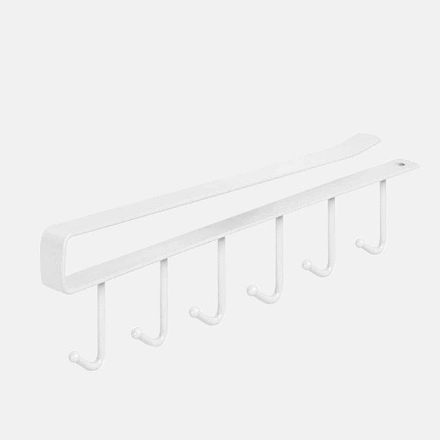 Kitchen Cupboard Storage Rack Cupboard Shelf Hanging Hook Organizer Closet Clothes Glass Mug Shelf Hanger Door Chest Hanging