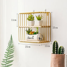 Load image into Gallery viewer, Hot Wooden Gold Storage Racks Hanging Decor Storage Box Flower Pot House Storage Rack Wall Book Figurines Display Crafts Shelves
