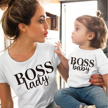 Load image into Gallery viewer, Cotton family matching clothes Outfits Mother And Daughter T-Shirt Cute Tops lovely Blouse kids baby girl boys casual T shirt
