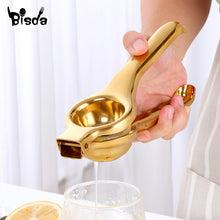 Load image into Gallery viewer, 1PC Stainless steel Lemon Squeezer Golden Manual Fruit Juicer Household Orange Clip Kitchen Utensils Reamers Fast Handle Press
