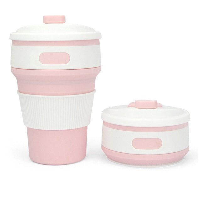 350ML Silicone Folding Coffee Cups Portable Outdoors Travel Drinking Mug Collapsible Water Tea Cup