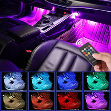 Load image into Gallery viewer, LED Car Foot Light Ambient Lamp With USB Wireless Remote Music Control Multiple Modes Automotive Interior Decorative Lights
