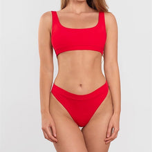 Load image into Gallery viewer, 2020 High Waist Bathing Suits Push Up Sexy Yellow Swimsuit Women Sport Crop Bikini Sets Woman Beach Swimwear Brazilian Clothes
