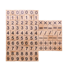 Load image into Gallery viewer, 100pcs/lot Wooden Scrabble Letters Wooden Alphabet Scrabble Black Letters And Numbers Digital Puzzle Wooden Toys for Kids Favors
