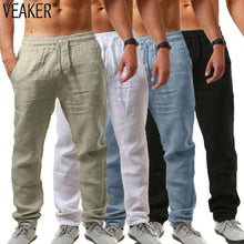 Load image into Gallery viewer, 2020 New Men&#39;s Cotton Linen Pants Male Summer Breathable Solid Color Linen Trousers Fitness Streetwear M-3XL

