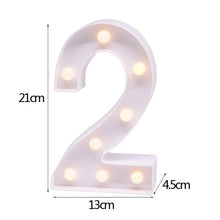 Load image into Gallery viewer, Luminous 26 English Alphabet Shiny LED Night Lamp 0-9 Digital Creative LED Night Light New Years Wedding Party Letter Decoration
