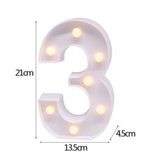Load image into Gallery viewer, Luminous 26 English Alphabet Shiny LED Night Lamp 0-9 Digital Creative LED Night Light New Years Wedding Party Letter Decoration
