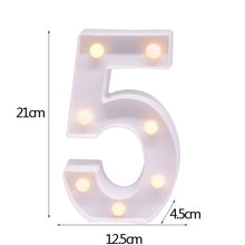 Load image into Gallery viewer, Luminous 26 English Alphabet Shiny LED Night Lamp 0-9 Digital Creative LED Night Light New Years Wedding Party Letter Decoration

