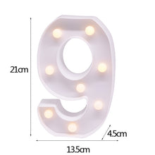 Load image into Gallery viewer, Luminous 26 English Alphabet Shiny LED Night Lamp 0-9 Digital Creative LED Night Light New Years Wedding Party Letter Decoration
