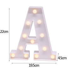 Load image into Gallery viewer, Luminous 26 English Alphabet Shiny LED Night Lamp 0-9 Digital Creative LED Night Light New Years Wedding Party Letter Decoration
