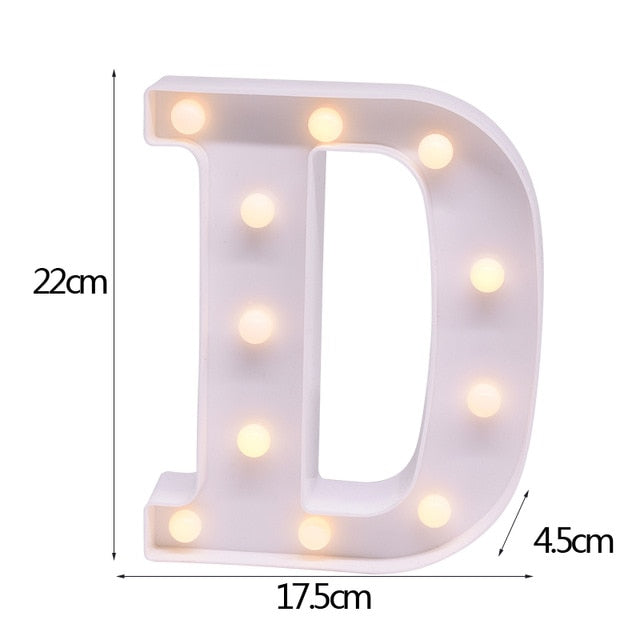 Luminous 26 English Alphabet Shiny LED Night Lamp 0-9 Digital Creative LED Night Light New Years Wedding Party Letter Decoration