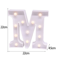 Load image into Gallery viewer, Luminous 26 English Alphabet Shiny LED Night Lamp 0-9 Digital Creative LED Night Light New Years Wedding Party Letter Decoration
