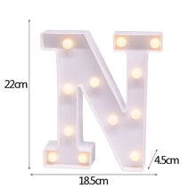 Load image into Gallery viewer, Luminous 26 English Alphabet Shiny LED Night Lamp 0-9 Digital Creative LED Night Light New Years Wedding Party Letter Decoration
