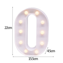 Load image into Gallery viewer, Luminous 26 English Alphabet Shiny LED Night Lamp 0-9 Digital Creative LED Night Light New Years Wedding Party Letter Decoration
