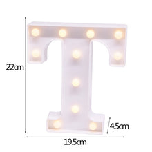 Load image into Gallery viewer, Luminous 26 English Alphabet Shiny LED Night Lamp 0-9 Digital Creative LED Night Light New Years Wedding Party Letter Decoration
