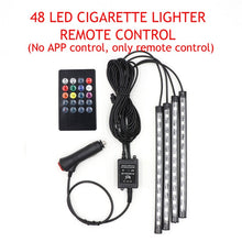 Load image into Gallery viewer, LED Car Foot Light Ambient Lamp With USB Wireless Remote Music Control Multiple Modes Automotive Interior Decorative Lights
