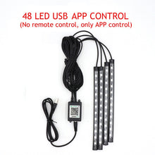 Load image into Gallery viewer, LED Car Foot Light Ambient Lamp With USB Wireless Remote Music Control Multiple Modes Automotive Interior Decorative Lights
