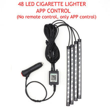 Load image into Gallery viewer, LED Car Foot Light Ambient Lamp With USB Wireless Remote Music Control Multiple Modes Automotive Interior Decorative Lights

