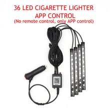 Load image into Gallery viewer, LED Car Foot Light Ambient Lamp With USB Wireless Remote Music Control Multiple Modes Automotive Interior Decorative Lights

