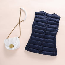 Load image into Gallery viewer, Ultralight Down Vest Women 2020 New Single-breasted Sleeveless Women Duck Down Waistcoat Puffy Padded Warm Vest Jacket
