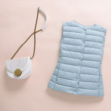 Load image into Gallery viewer, Ultralight Down Vest Women 2020 New Single-breasted Sleeveless Women Duck Down Waistcoat Puffy Padded Warm Vest Jacket
