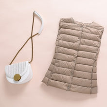 Load image into Gallery viewer, Ultralight Down Vest Women 2020 New Single-breasted Sleeveless Women Duck Down Waistcoat Puffy Padded Warm Vest Jacket
