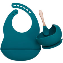 Load image into Gallery viewer, BPA Free Baby Silicone Tableware Waterproof Bib Flexible Saliva Towel Solid Color Sucker Bowl And Spoon For Children

