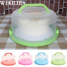 Load image into Gallery viewer, 30X15cm Round Cake Carrier Portable Plastic Pastry Storage Box Dessert Container Cover Case Birthday Wedding Party Supplies

