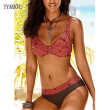 Load image into Gallery viewer, TYAKKVE Sexy 2020 Bikini Set Swimwear Women Print Swimsuit Push Up Polka Dots Plus Size Bathing Suit Beachwear Biquini 3XL
