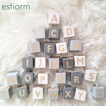 Load image into Gallery viewer, 6x6cm Large Wooden Alphabet Letters Cubes,Wood Square Big English ABC Blocks,Toddlers/Baby Montessori Learning Educational Toys
