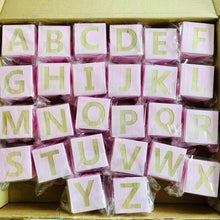 Load image into Gallery viewer, 6x6cm Large Wooden Alphabet Letters Cubes,Wood Square Big English ABC Blocks,Toddlers/Baby Montessori Learning Educational Toys
