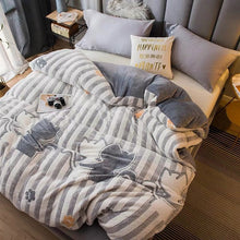 Load image into Gallery viewer, JUSTCHIC Winter Double-sided Thickened Snow Fleece Quilt Cover Cute Cartoon Baby Duvet Cover Sofa Blanket AB Version
