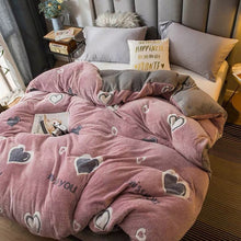 Load image into Gallery viewer, JUSTCHIC Winter Double-sided Thickened Snow Fleece Quilt Cover Cute Cartoon Baby Duvet Cover Sofa Blanket AB Version
