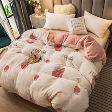 Load image into Gallery viewer, JUSTCHIC Winter Double-sided Thickened Snow Fleece Quilt Cover Cute Cartoon Baby Duvet Cover Sofa Blanket AB Version
