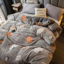 Load image into Gallery viewer, JUSTCHIC Winter Double-sided Thickened Snow Fleece Quilt Cover Cute Cartoon Baby Duvet Cover Sofa Blanket AB Version
