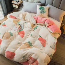 Load image into Gallery viewer, JUSTCHIC Winter Double-sided Thickened Snow Fleece Quilt Cover Cute Cartoon Baby Duvet Cover Sofa Blanket AB Version
