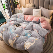 Load image into Gallery viewer, JUSTCHIC Winter Double-sided Thickened Snow Fleece Quilt Cover Cute Cartoon Baby Duvet Cover Sofa Blanket AB Version
