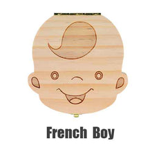 Load image into Gallery viewer, Baby Tooth Box Poland/English/Dutch/Russian/French /Italian  Wooden Milk Teeth Organizer Storage Boys Girls Baby Souvenirs Gift
