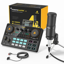 Load image into Gallery viewer, MAONOCASTER AM200-S1 All-in-on Microphone Mixer Kit Audio Podcaster With Condenser Mic &amp; Earphone for PC Phone Tiktok
