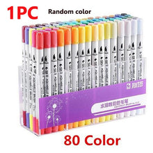 Load image into Gallery viewer, 1PC Dual Tips Fine Brush Sketch Marker Pen Water Based Ink Paintbrush Tip Brush Pen Calligraphy Sketching School Supplies
