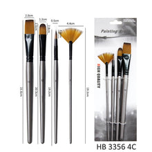 Load image into Gallery viewer, 4Pcs/5Pcs/6Pcs Artist Wood Handle Paint Brush Set Eco-friendly Drawing Acrylic Oil Painting Pen Nylon Hair Painting Brush
