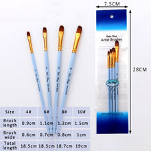 Load image into Gallery viewer, 4Pcs/5Pcs/6Pcs Artist Wood Handle Paint Brush Set Eco-friendly Drawing Acrylic Oil Painting Pen Nylon Hair Painting Brush
