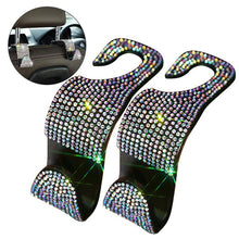 Load image into Gallery viewer, 2Pcs Car Seat Hook Auto Coat Back Universal Headrest Mount Storage Holder Bling Rhinestones Hanger Car Interior Accessories
