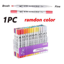 Load image into Gallery viewer, 1PC Dual Tips Fine Brush Sketch Marker Pen Water Based Ink Paintbrush Tip Brush Pen Calligraphy Sketching School Supplies

