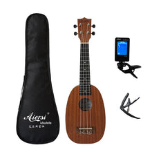Load image into Gallery viewer, Aiersi brand 21 Inch student hawaii gecko ukelele factory price mahogany Soprano guitar 4 string Ukulele with bag capo tuner
