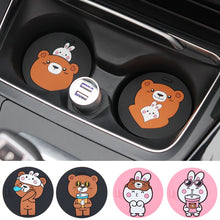 Load image into Gallery viewer, Cartoon Silicone Car Mug Coaster Portable Home Office Milk Coffee Mug Cup Mat Non-slip Car Cup Mats Cute Animals Cup Pad Coaster
