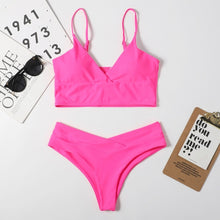 Load image into Gallery viewer, High Waist Bikini 2020 Women Swimwear Female Swimsuits Black Sexy Thong Bikinis Set Beach Wear Swimming for Women Bathing Suit
