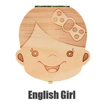 Load image into Gallery viewer, Baby Tooth Box Poland/English/Dutch/Russian/French /Italian  Wooden Milk Teeth Organizer Storage Boys Girls Baby Souvenirs Gift
