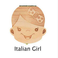 Load image into Gallery viewer, Baby Tooth Box Poland/English/Dutch/Russian/French /Italian  Wooden Milk Teeth Organizer Storage Boys Girls Baby Souvenirs Gift
